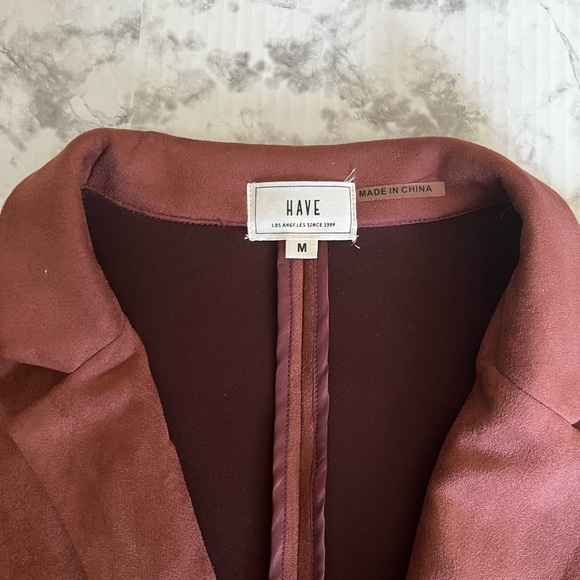 NWT Have Womens Size M Plum Mauve Open Overcoat w/ Faux Suede Look - Picture 5 of 9